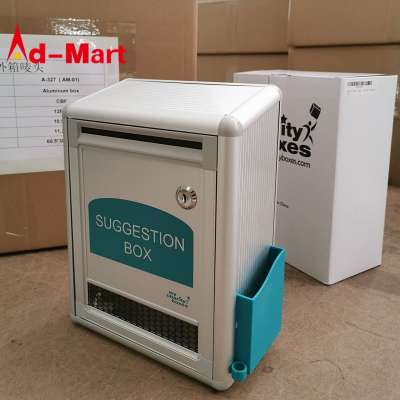 Wholesale custom Aluminum Wall Suggestion Box With Lock Waterproof Letter Box Complaint Boxes